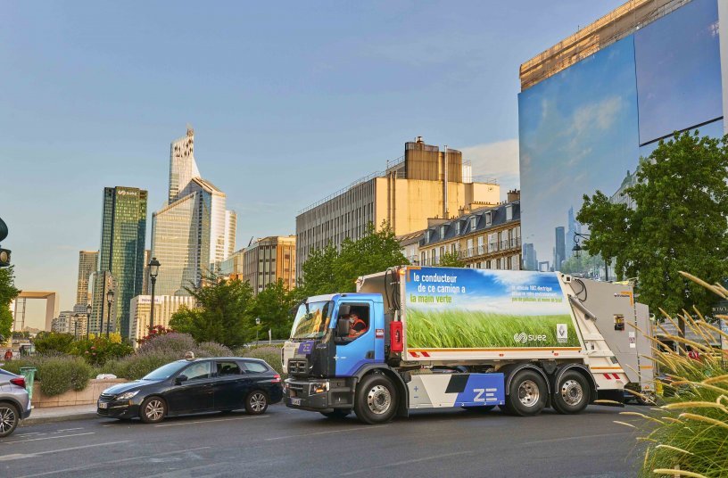 In Neuilly-sur-Seine wird die Abfallsammlung durch die Firma Suez zukünftig mit 10 Renault Trucks D Wide Z.E. erfolgen <br> Bildquelle: Volvo Group Trucks Central Europe GmbH