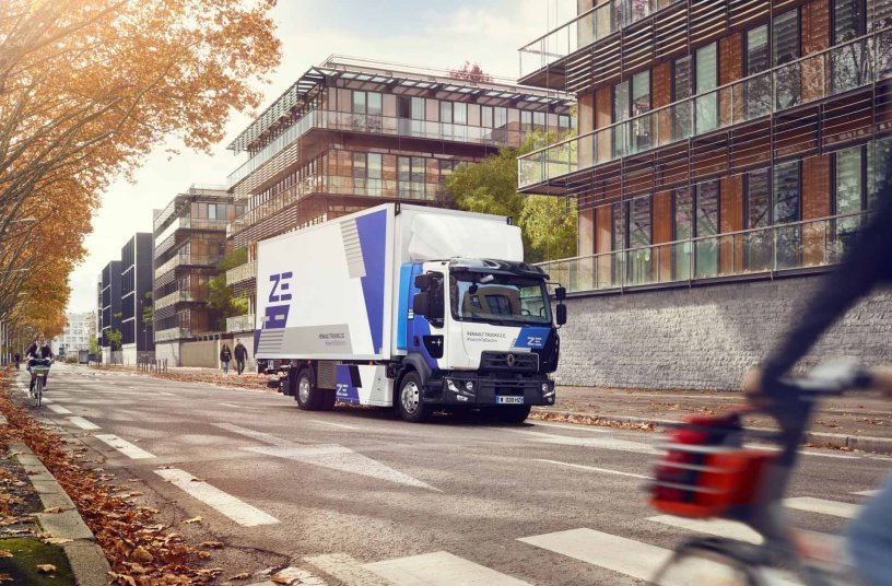 Die elektrischen Renault Trucks D und D Wide Z.E. können den Großteil der Einsätze im Verteilerverkehr abdecken. <br> Bildquelle: Renault Trucks