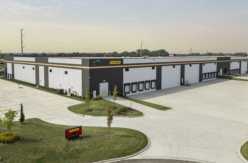 Rendering des neuen Ersatzteillogistikzentrums in Nordamerika.<br>BILDQUELLE: PALFINGER
