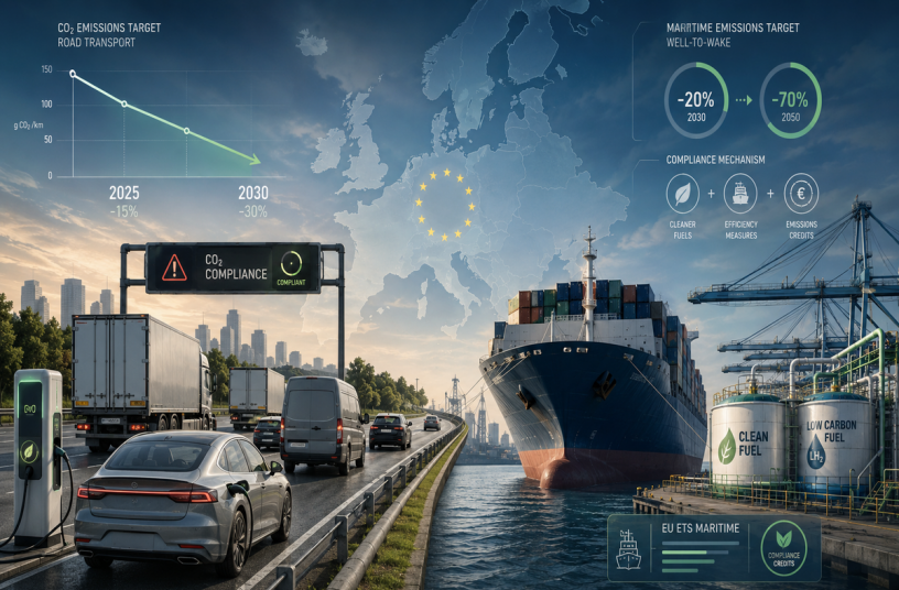 Road and shipping sectors face compliance pressure as European emissions targets tighten