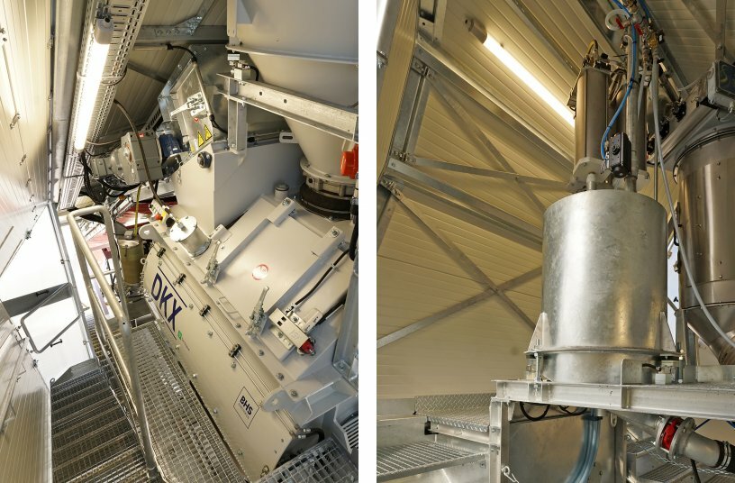 Wide and safe access staircases and maintenance platforms at the BHS twin-shaft mixer and around the dosing equipment make servicing within the mixer unit of the SBM EUROMIX 1600 NOVA even easier. <br>IMAGE SOURCE: SBM Mineral Processing