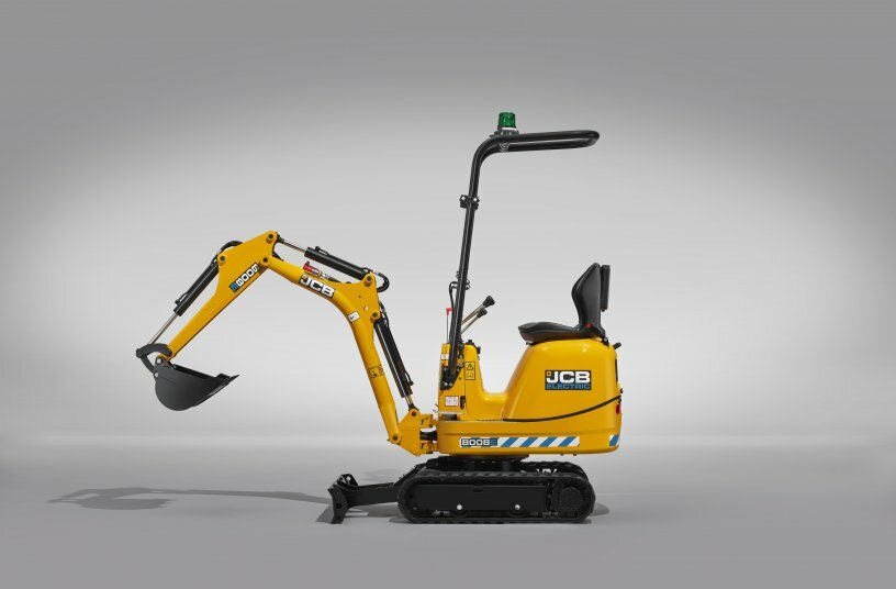 Der neue Mikrobagger 8008E CTS<br>BILDQUELLE: JCB