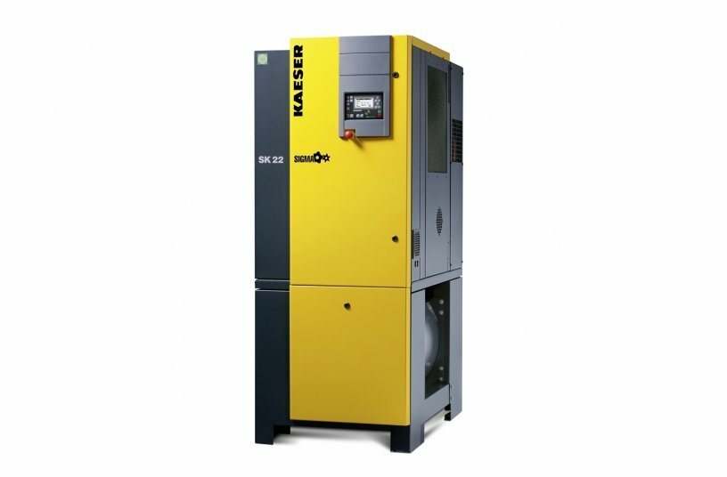 Energieeffizient, leise, platzsparend sowie sehr anwender- und servicefreundlich sind die Druckluft-Kompaktanlagen Aircenter (im Bild das Modell Aircenter 22). Die gesamte Baureihe deckt Volumenströme von 0,26 bis 2,7 m³/min ab.<br>BILDQUELLE: KAESER KOMPRESSOREN SE