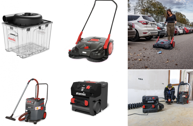 Durosweep 18V, AERROXX und iPulse M 1635 Safe Plus mit Dustfixx<br>BILDQUELLE: Electrostar GmbH - starmix