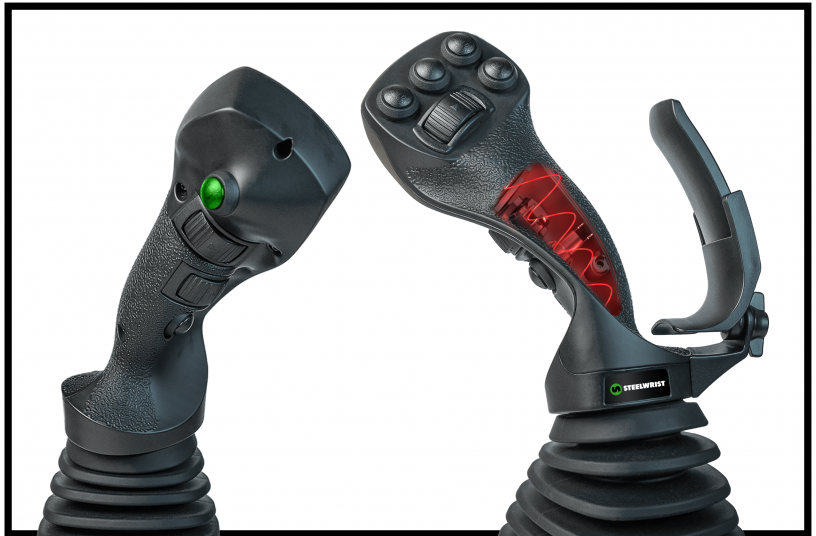 Steelwrist A9 joysticks<br>BILDQUELLE: Steelwrist AB