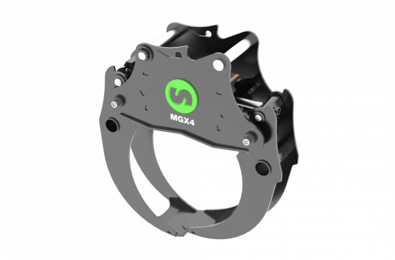 Steelwrist MGX4 multi grapple Half closed<br>IMAGE SOURCE: Steelwrist AB