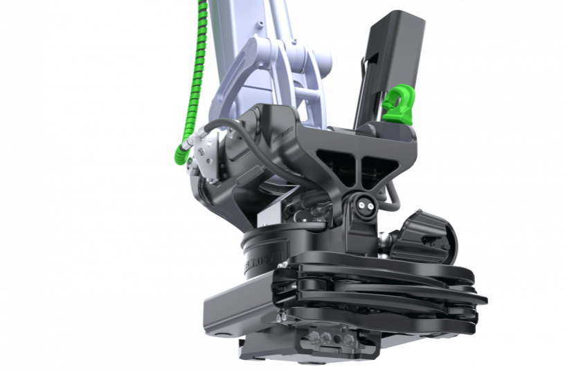 Steelwrist X07 tiltrotator with SQ40 interface<br>IMAGE SOURCE: Steelwrist AB