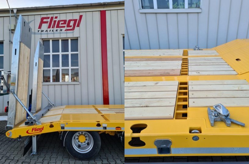 Tief, robust und sicher – die Dreiachs- Tiefladeanhänger von Fliegl <br> Bildquelle: Fliegl Fahrzeugbau GmbH 
