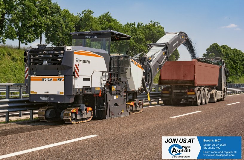 Weltpremiere: Mit Fräsbreiten zwischen 2,0 m und 2,5 m ist die neue Großfräse W 210 XF prädestiniert für Deckschichtsanierungen, den Komplettausbau und auch für Feinfräsarbeiten. <br>BILDQUELLE: WIRTGEN GROUP