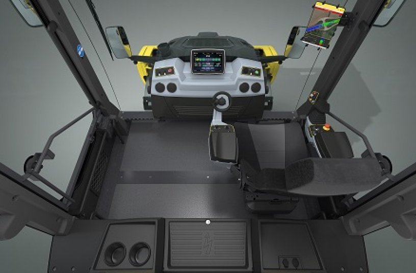 Operating comfort at a new level: visitors to Bauma can experience this in the myCockpit of Bomag's new pivot-steered tandem rollers.<br>IMAGE SOURCE: BOMAG