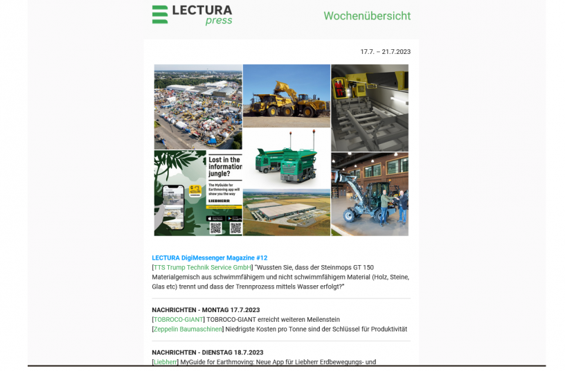 LECTURA Wochenübersicht<br>BILDQUELLE: LECTURA GmbH