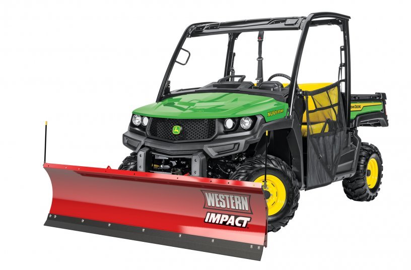 Western Impact snow plough on John Deere Gator <br> Image source: John Deere Walldorf GmbH & Co. KG