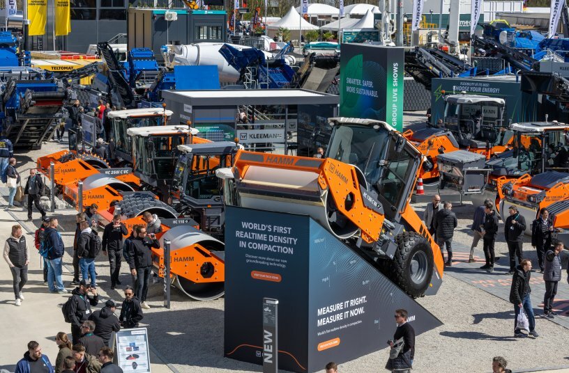 World premieres: Hamm presented solutions for automated compaction including the HD 10-HD 12 G-Tier and HD 90-HD 110 P-Tier tandem rollers or the HC 130i C VA compactor. <br>IMAGE SOURCE: WIRTGEN GROUP