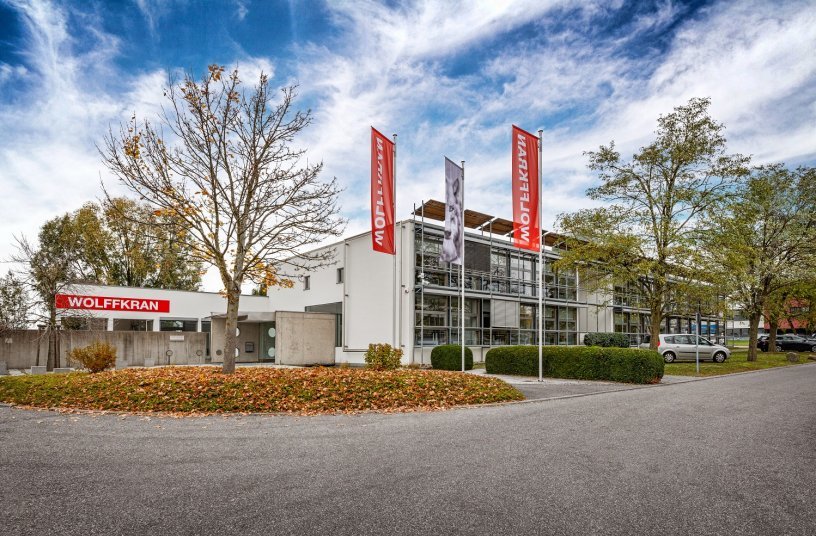 WOLFFKRAN’s R&D Center in Ilsfeld, near Heilbronn. WOLFFKRAN employs a total of 377 staff members at the three sites, all of whom will receive extensive training on the integration of climate protection in their everyday work this year. <br> Image source: WOLFFKRAN International AG