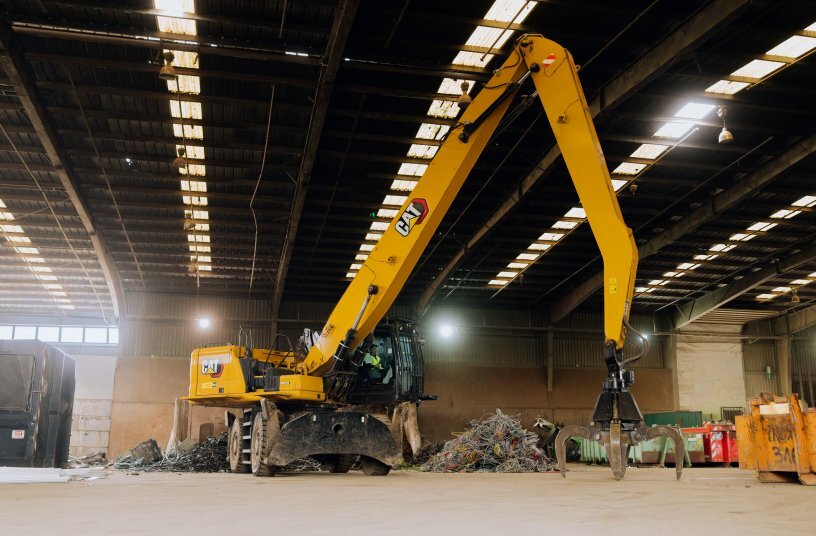 Cat Mehrschalengreifer wie der neue GSV425 sind für 20 bis 40 Tonnen schwere Umschlagbagger und 14 bis 31 Tonnen schwere Kettenbagger entwickelt worden. <br>BILDQUELLE: Caterpillar