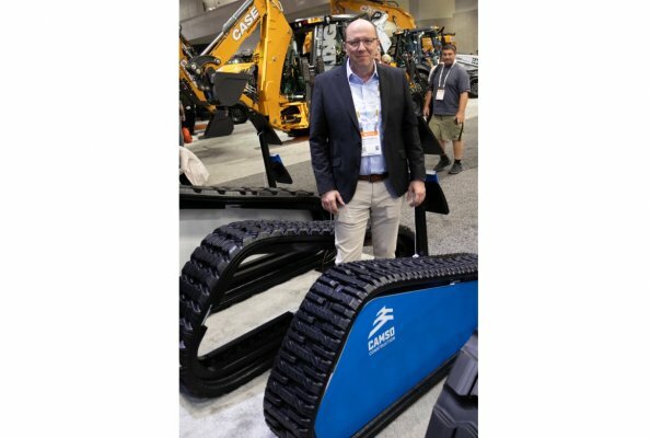 CAMSO Construction's David De Waele with new Superior Durability (SD) track