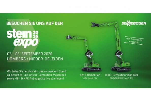 At booth A39, SENNEBOGEN is going to showcase its 830 E Demolition Vario Tool demolition excavator with Longfront equipment, as well as the 825 E Demolition at MBI’s booth C15.