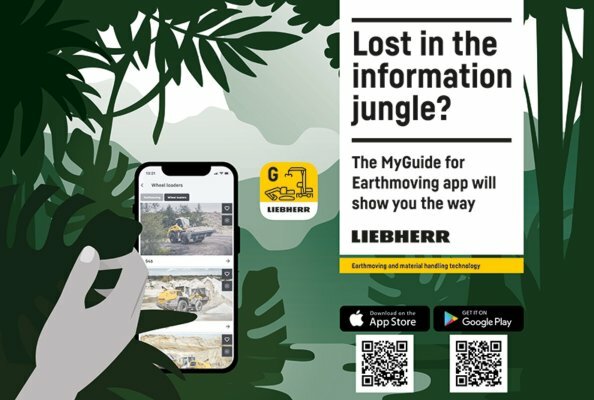 The new MyGuide for Earthmoving app bundles all information and news about Liebherr earthmoving and material handling technology in one app.