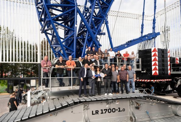 Liebherr hands over the LR 1700-1.0 to MAXIKraft at Bauma in Munich.