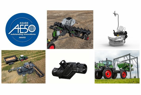AGCO brands won five 2025 AE50 Awards, including (clockwise from top-middle) Fendt’s Momentum 30-Foot Planter and ErgoSteer retrofittable steering joystick, AGCO Part’s Application Lift System, Precision Planting’s ReconBlockage sensor and PTx Trimble’s OutRun autonomous grain cart solution. ASABE’s AE50 Awards are presented annually to new products and solutions that achieve innovation and engineering excellence.