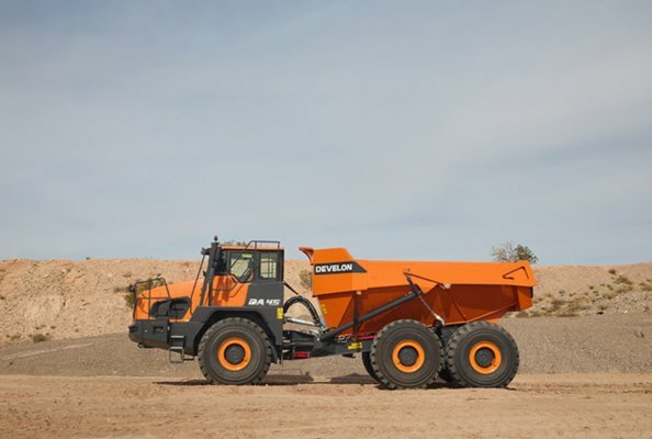 The new DEVELON DA45-7 articulated dump truck.