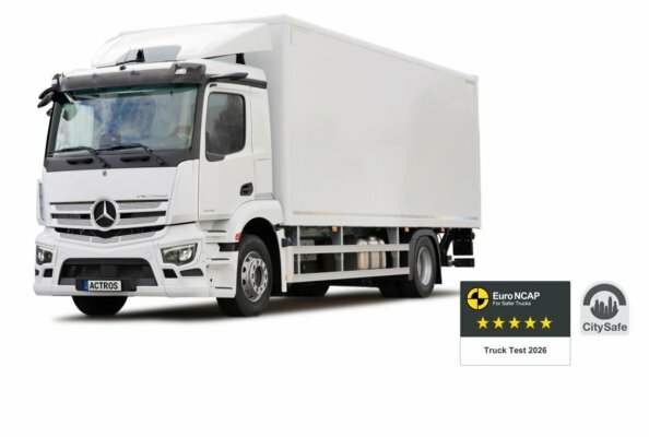 Euro NCAP awards five stars for the high safety level of Mercedes-Benz Trucks