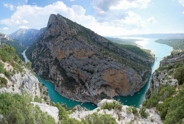 Verdon Gorge in southern France: a popular tourist destination, but challenging terrain for construction projects.