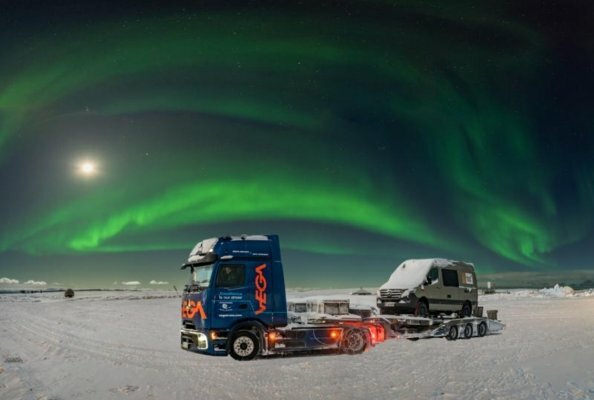 Premiere at the Arctic Circle: VEGA’s eActros 600 conquers the eNordkapp Challenge as the first battery-electric truck