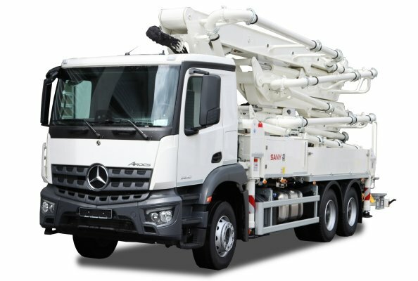 Putzmeister is presenting the new SY32 Z5-160 truck-mounted concrete pump together with SANY at bauma 2025
