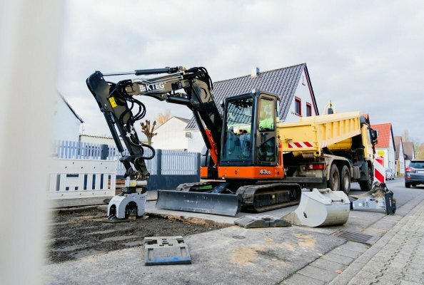 If the KTEG 63US-6 is equipped with the KTEG P-Line, it demonstrates true efficiency on the construction site thanks to the perfect interaction of the tiltrotator, attachments, and assistance systems.
