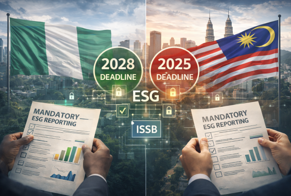 Nigeria and Malaysia set mandatory ESG reporting deadlines aligned with ISSB standards.