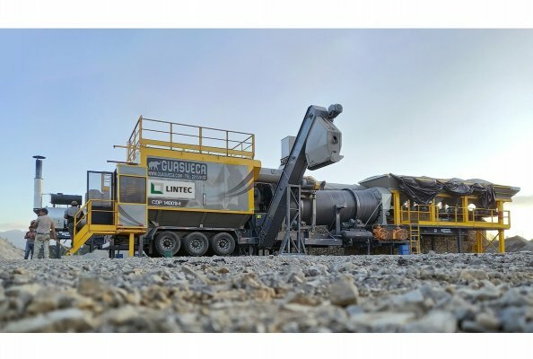  	 The Lintec CDP14001M Continuous Asphalt Mixing Plant sold by Lintec distributor Guasueca supports road rehabilitation projects in Cobán, central Guatemala.