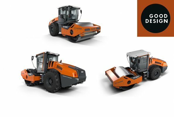 Safe, efficient and equipped for the digital construction site: The agile Hamm compactors in the HC series, with operating weights between 11 t and 25 t, were awarded the renowned Good Design Award 2022.