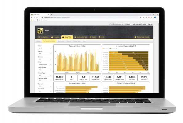 Hyster Tracker Portal laptop