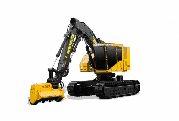 LX825 convertible mulcher/feller buncher equipped with the new TCi 4154-15 mulching head.