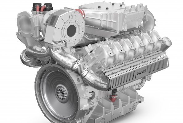 The new MAN E3872 gas engine with 44.0% efficiency and 735 kW power output from just 12 cylinders.