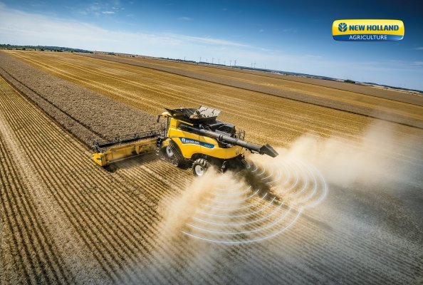 New Holland’s new combine residue automation system uses 2D radars to obtain an accurate spreading pattern image of the residue particles behind the combine