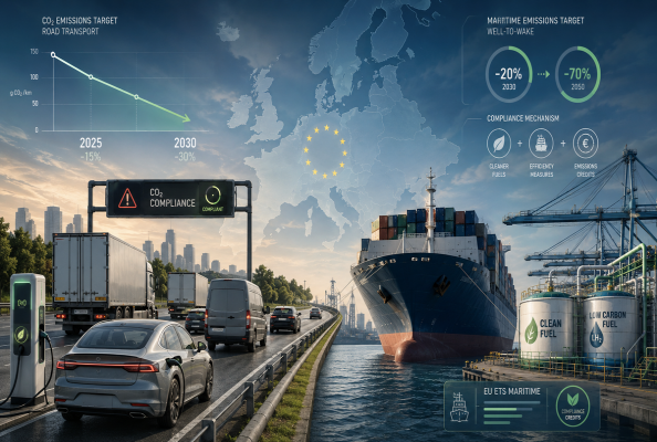 Road and shipping sectors face compliance pressure as European emissions targets tighten