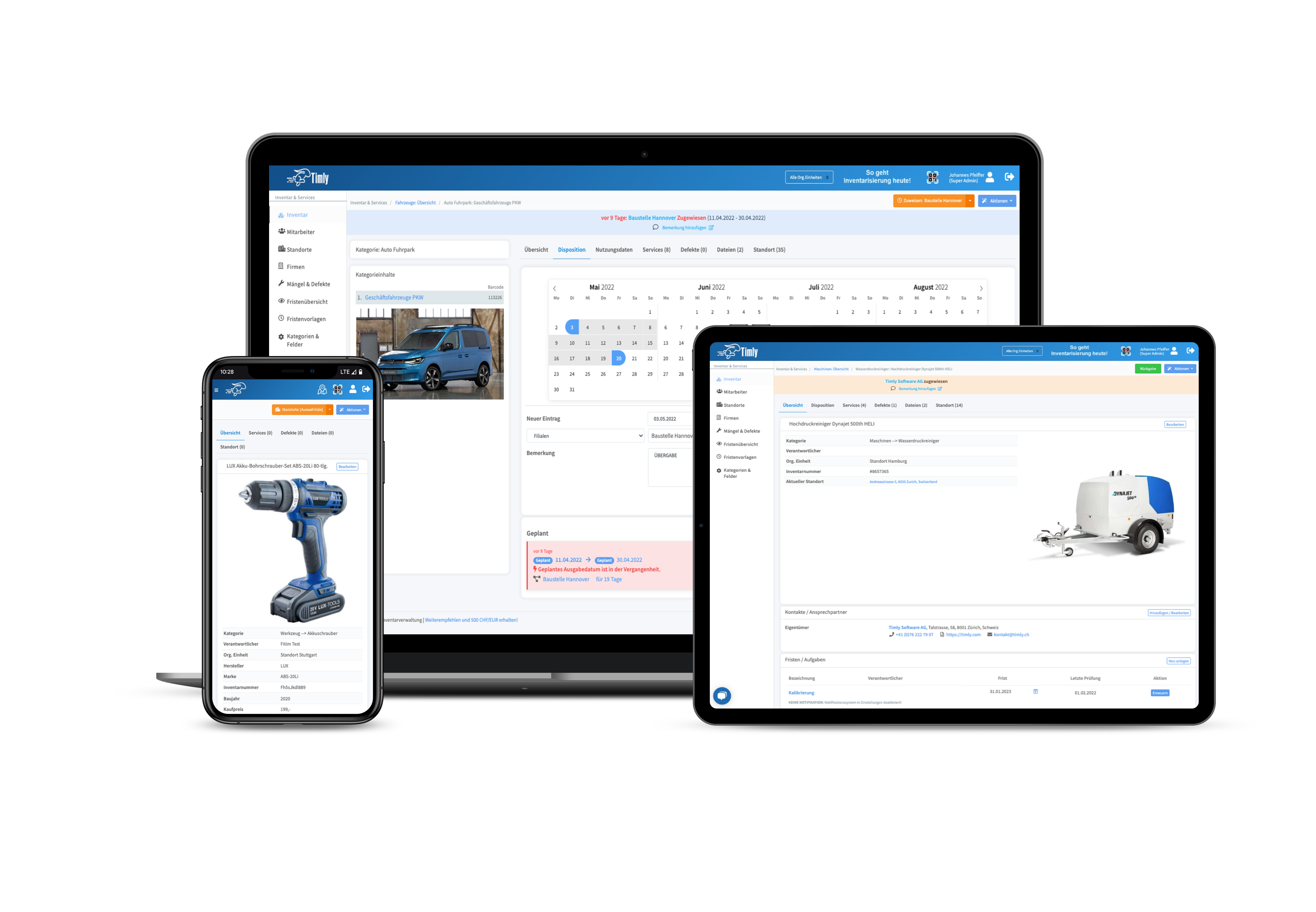 Timly's tool management on various devices