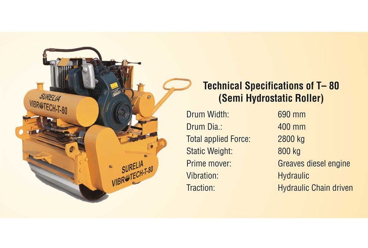 Surelia Engineering offers 2 Variants of Walk Behind Vibratory Rollers