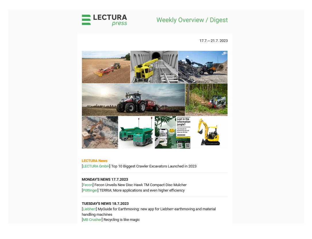 LECTURA Weekly Overview