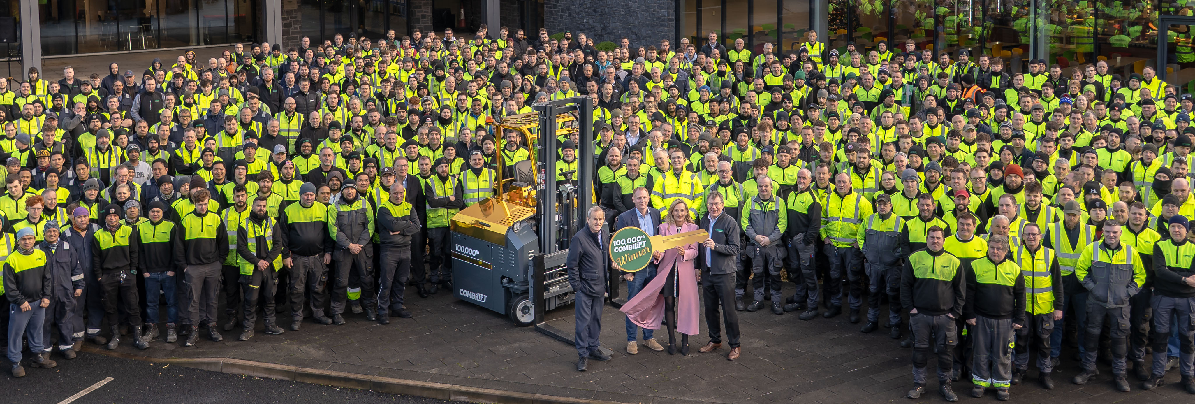 Winner of the 100,000th forklift at Combilift's
