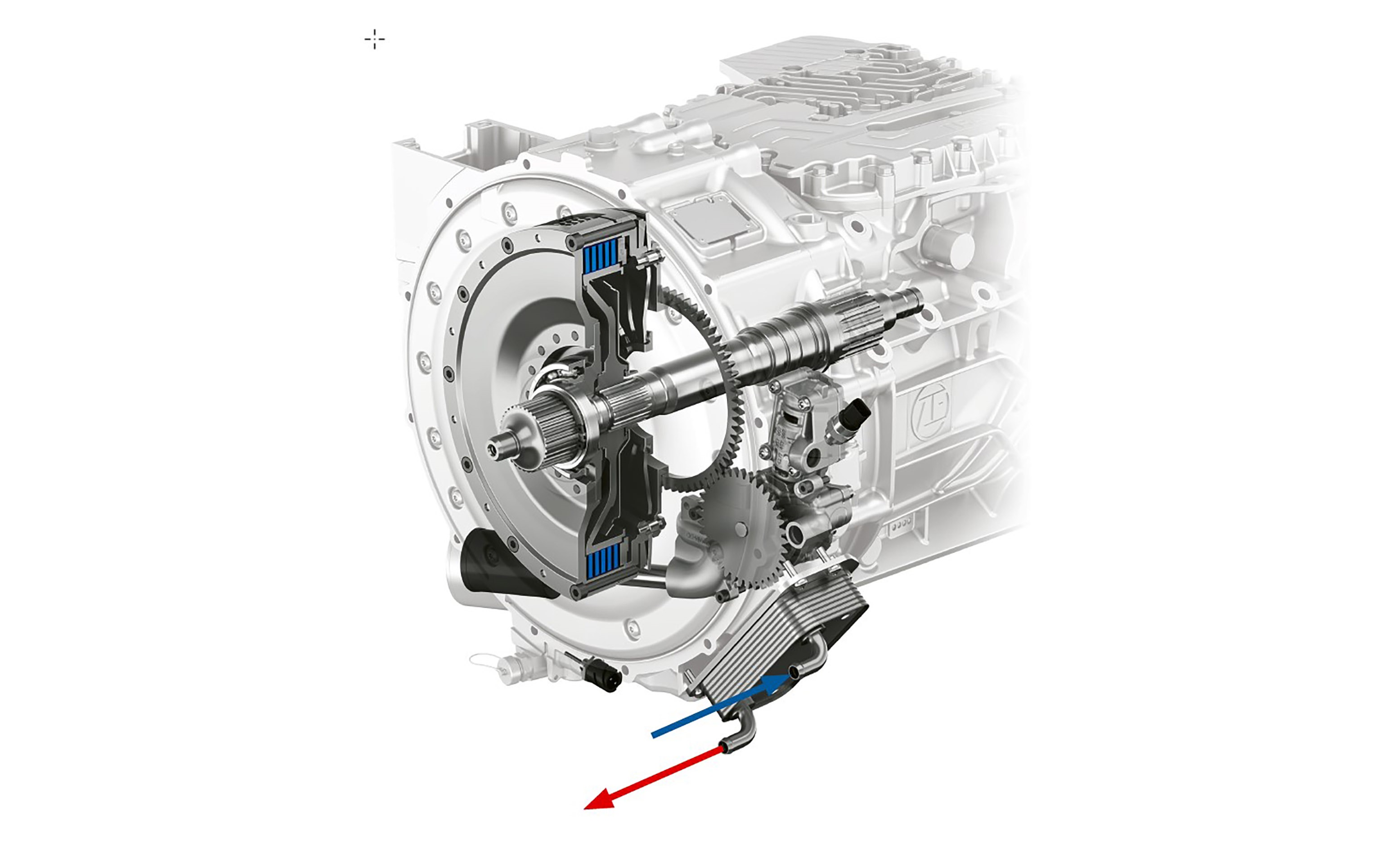 Manoeuvre like clockwork – the new DynamicPerform clutch module transfers the engine power using integral discs which are  cooled by the oil system. <br> Image source: Liebherr-Werk Ehingen GmbH